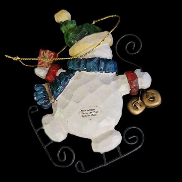 Skating Snowman with Bells Ornament Rocking Base Holiday Christmas Decor - Picture 2 of 2